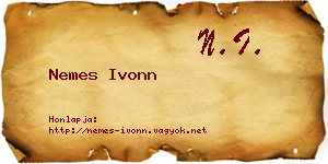 Nemes Ivonn névjegykártya